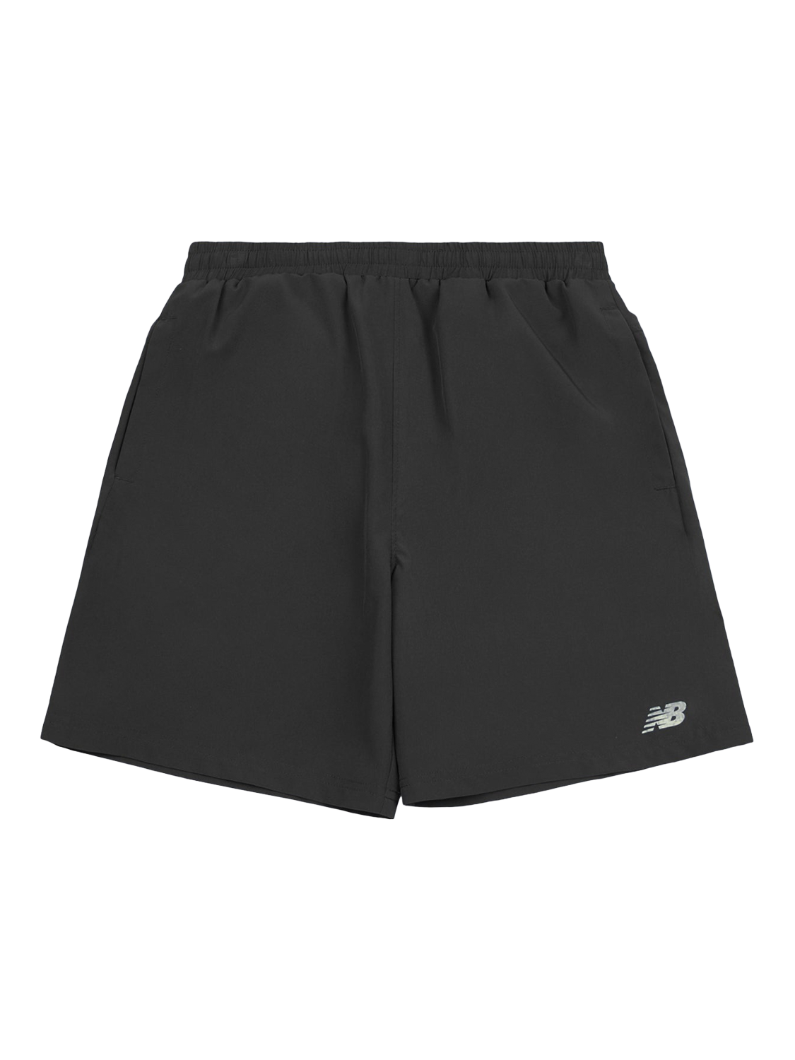 Product image 6 of 8, which shows New Balance Kids' Woven Logo Shorts, Caviar, 7-8 years