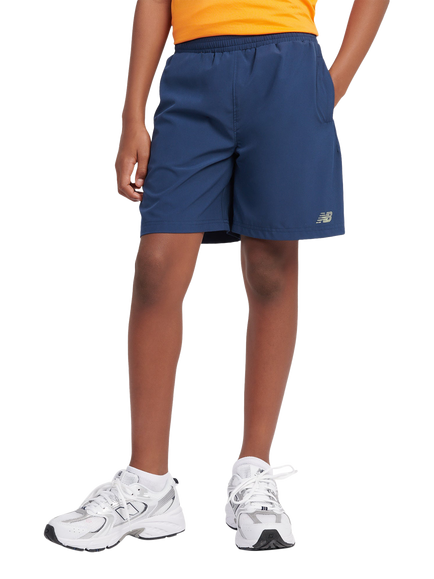 New Balance Kids' Woven Logo Shorts, Navy