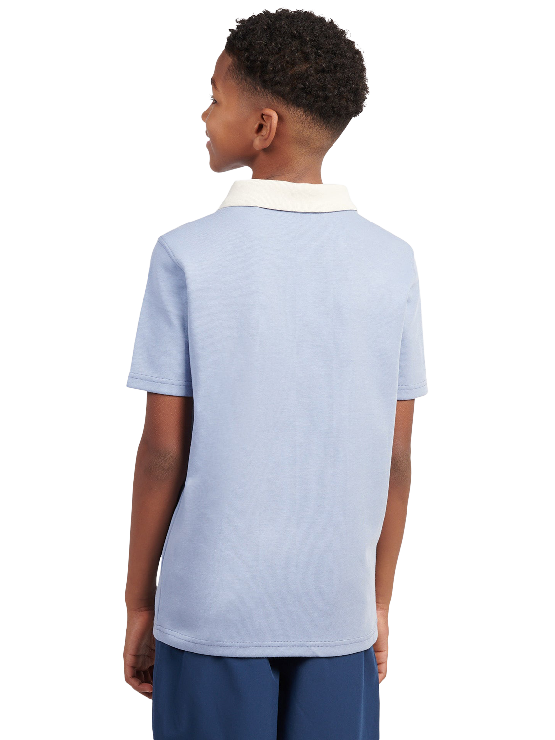 Product image 3 of 9, which shows New Balance Kids' Badge Logo Polo Shirt, Dusk Shower, 7-8 years