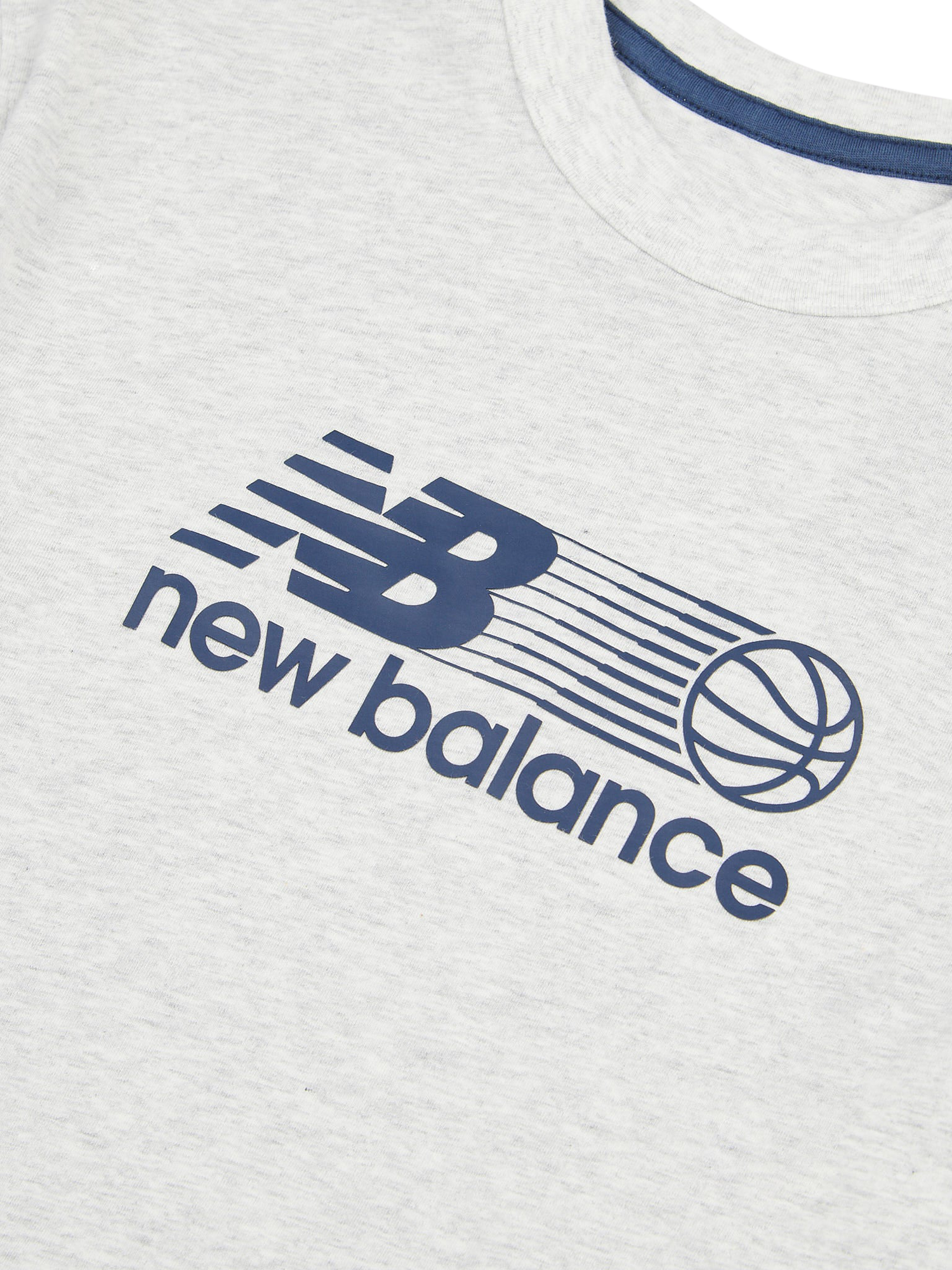 Product image 9 of 9, which shows New Balance Kids' Cotton Hoops Graphic T-Shirt, Ash Heather, 7-8 years