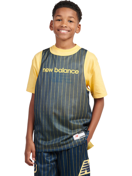New Balance Kids' Hoops Reversible Sleeveless Tank, Clementine, Clementine