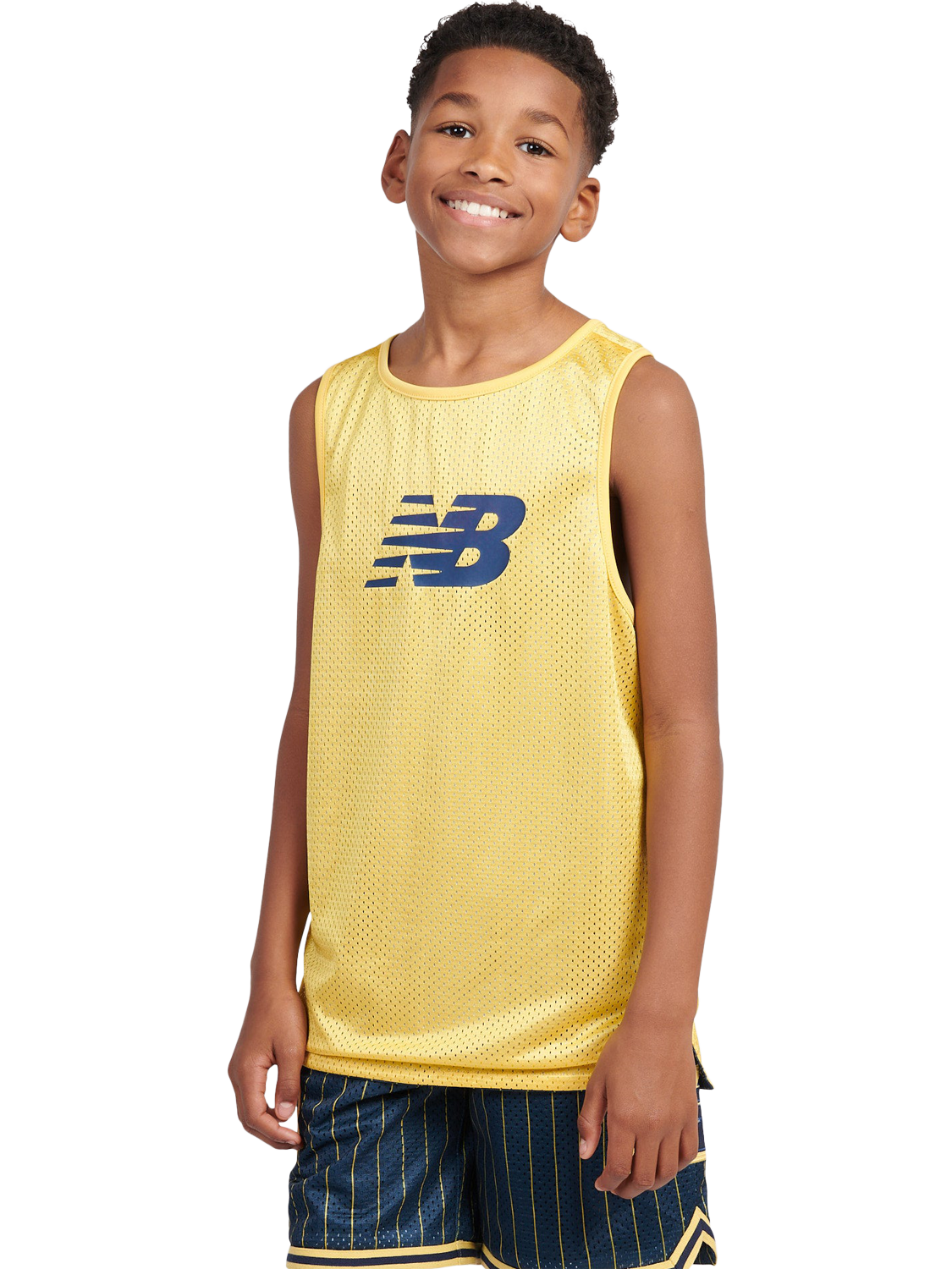 Product image 3 of 11, which shows New Balance Kids' Hoops Reversible Sleeveless Tank, Clementine, 7-8 years