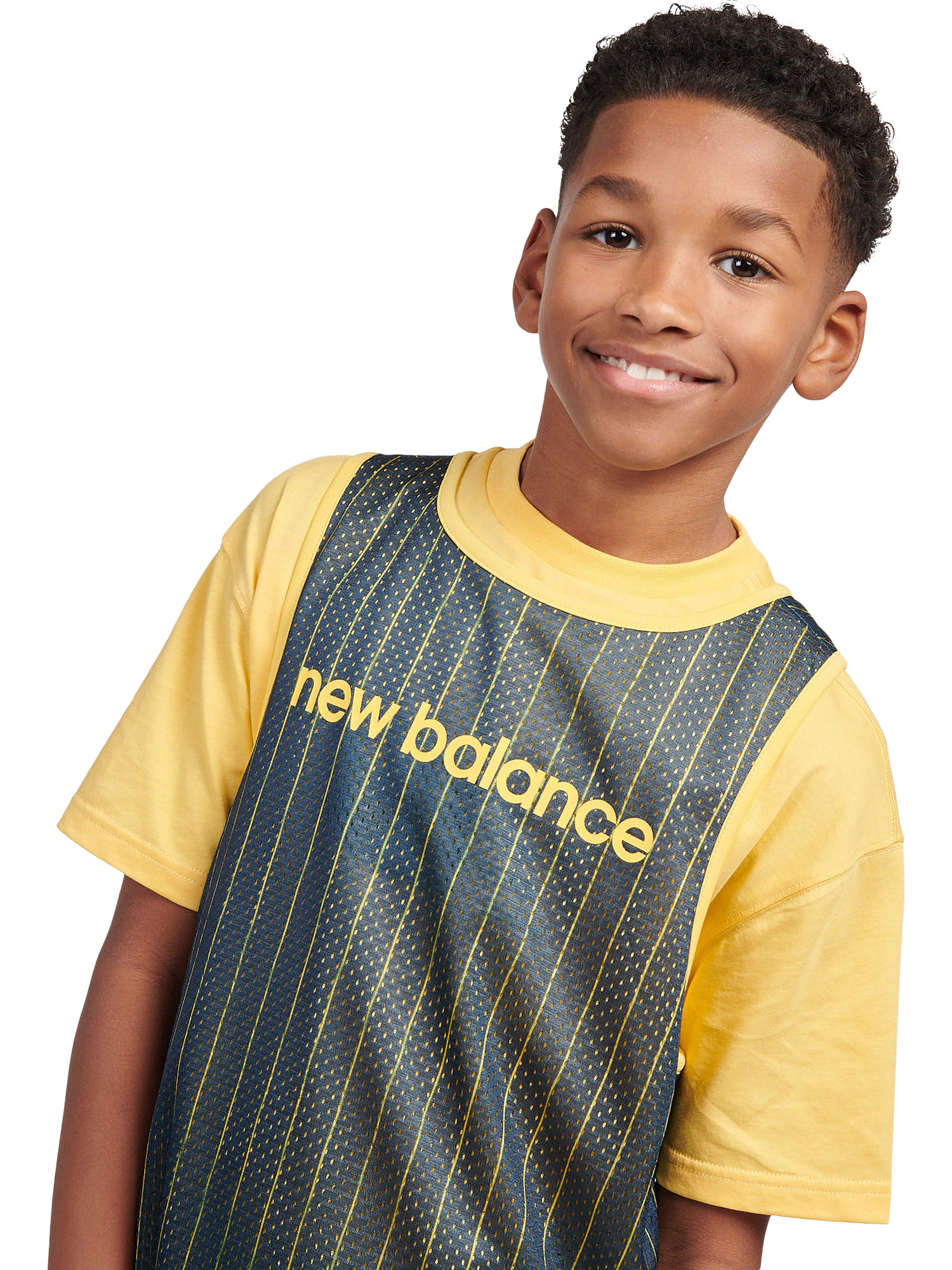 Product image 6 of 11, which shows New Balance Kids' Hoops Reversible Sleeveless Tank, Clementine, 7-8 years