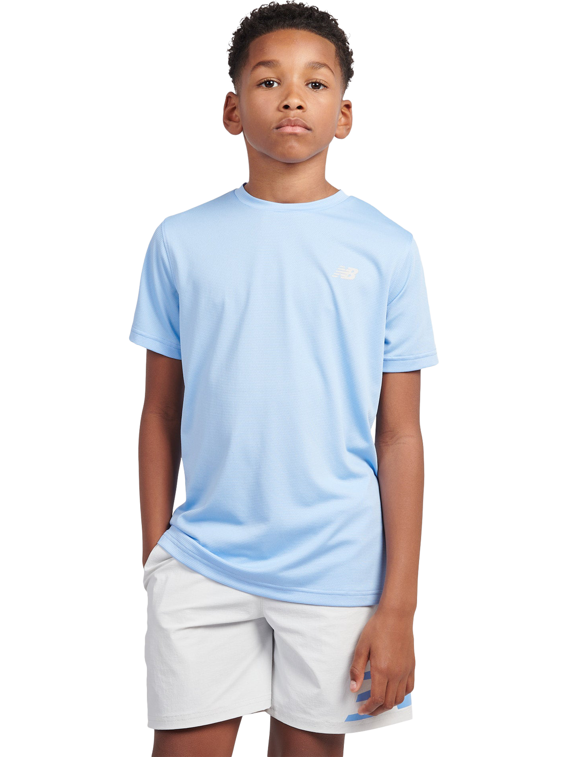 Product image 1 of 8, which shows New Balance Kids' RC T-Shirt, Electric Sky, 7-8 years