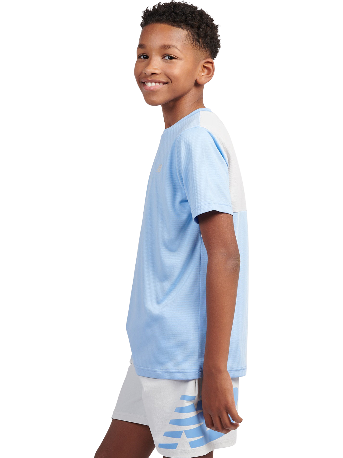 Product image 2 of 8, which shows New Balance Kids' RC T-Shirt, Electric Sky, 7-8 years