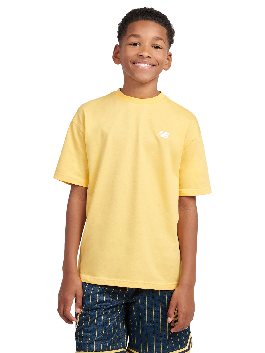 Product image 1 of 8, which shows New Balance Kids' Small Logo T-Shirt, Clementine, 9-10 years