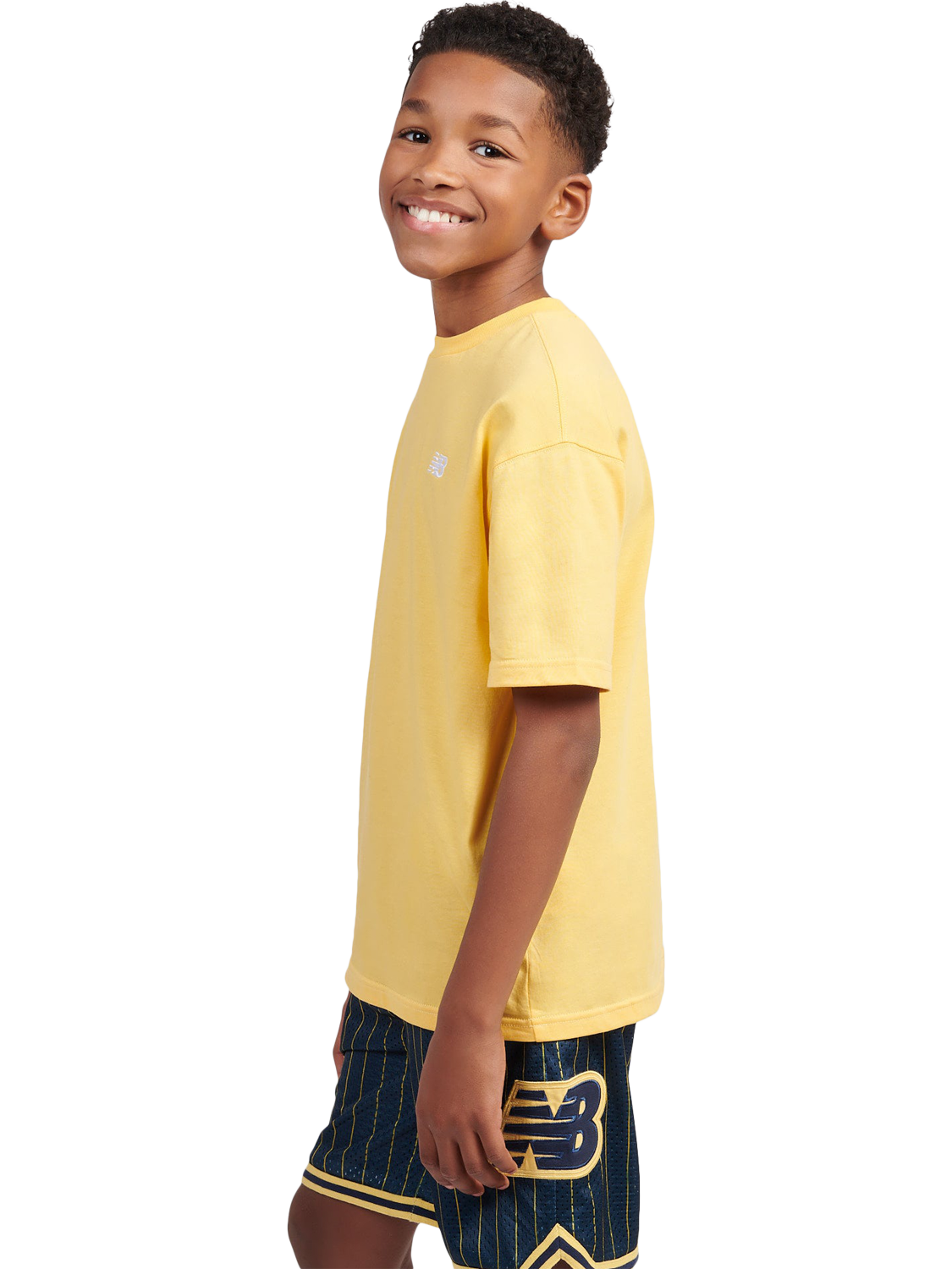 Product image 2 of 8, which shows New Balance Kids' Small Logo T-Shirt, Clementine, 9-10 years