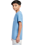 New Balance Kids' Stacked Logo Cotton T-Shirt, Blue Laguna