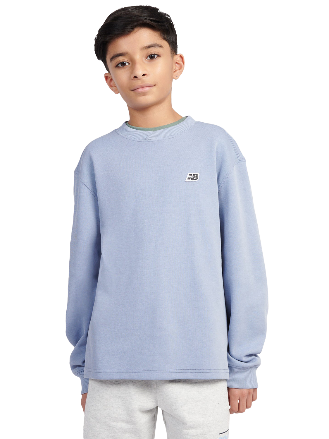 Product image 1 of 10, which shows New Balance Kids' Premium Logo Long Sleeve T-Shirt, Dusk Shower, 7-8 years