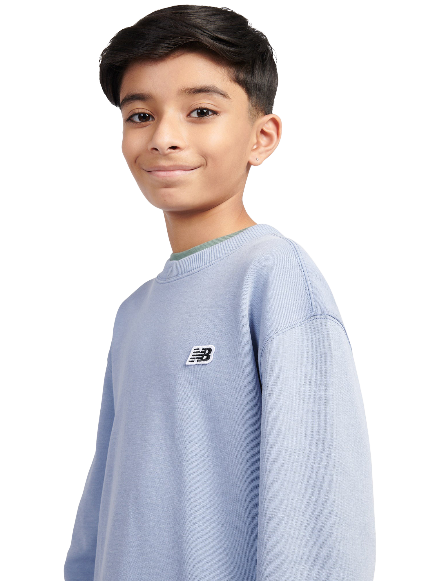 Product image 4 of 10, which shows New Balance Kids' Premium Logo Long Sleeve T-Shirt, Dusk Shower, 7-8 years