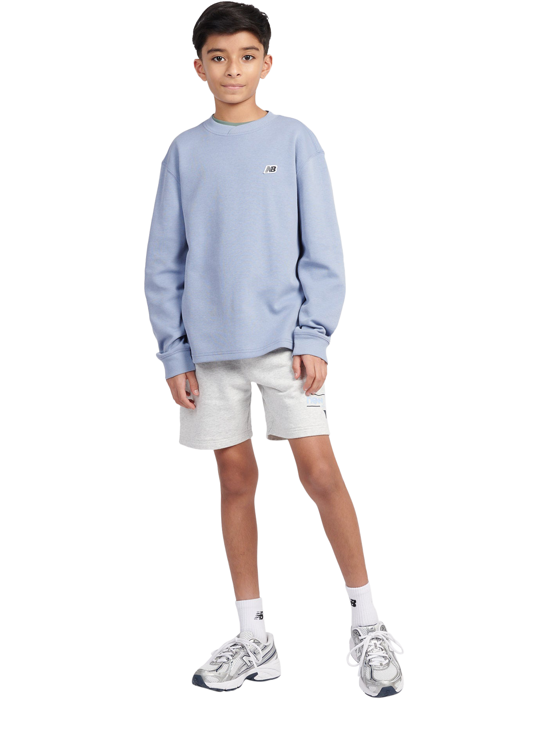 Product image 5 of 10, which shows New Balance Kids' Premium Logo Long Sleeve T-Shirt, Dusk Shower, 7-8 years