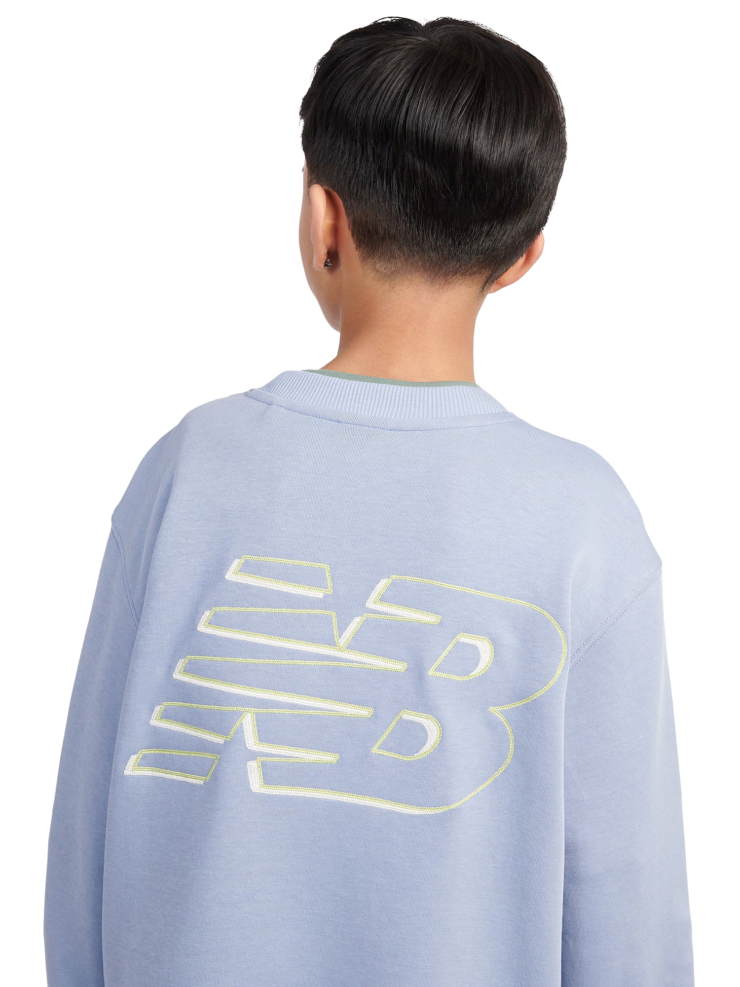 Product image 6 of 10, which shows New Balance Kids' Premium Logo Long Sleeve T-Shirt, Dusk Shower, 7-8 years