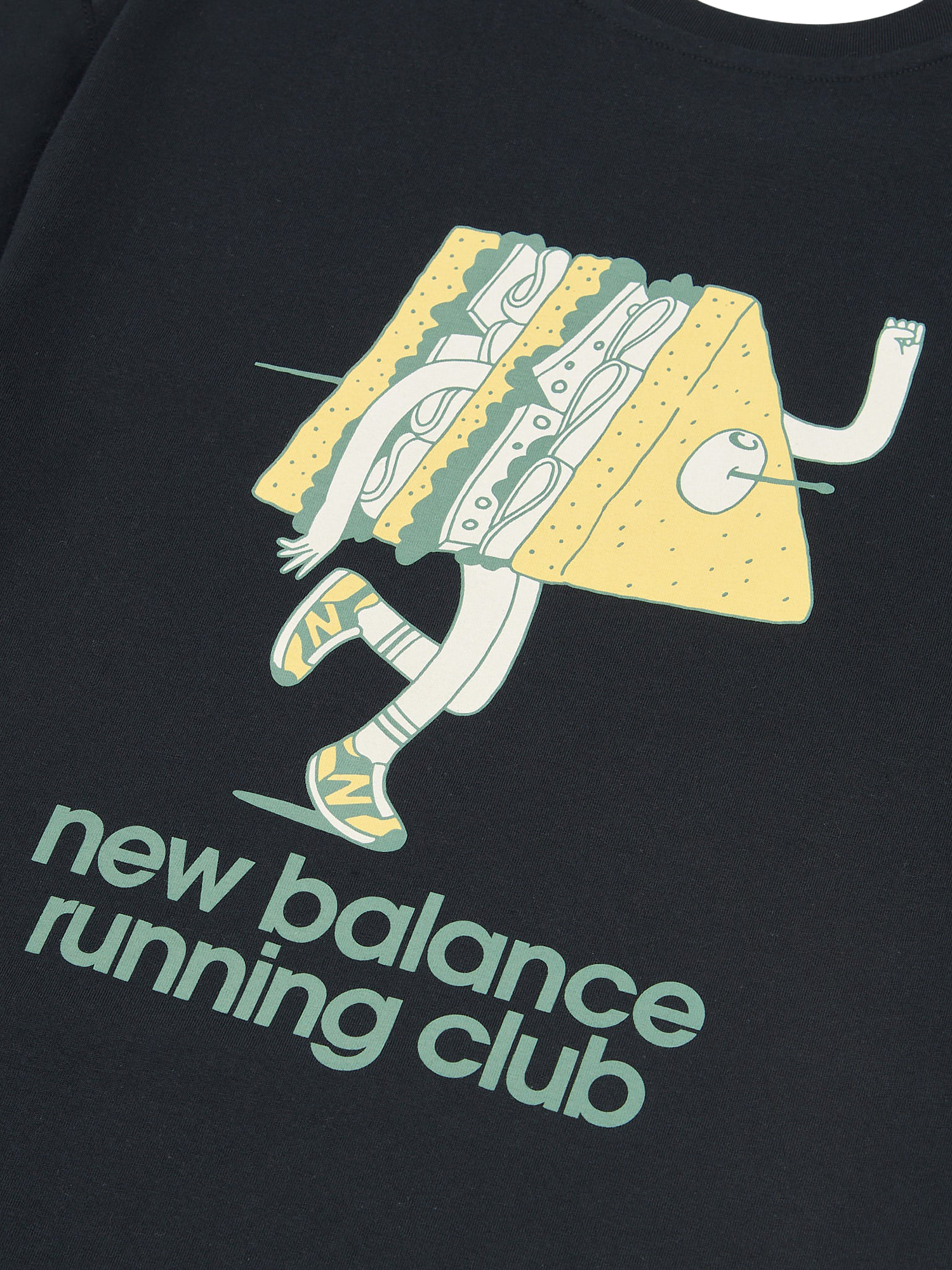 Product image 11 of 11, which shows New Balance Kids' Cotton Sandwich Back Graphic T-Shirt, Caviar, 7-8 years