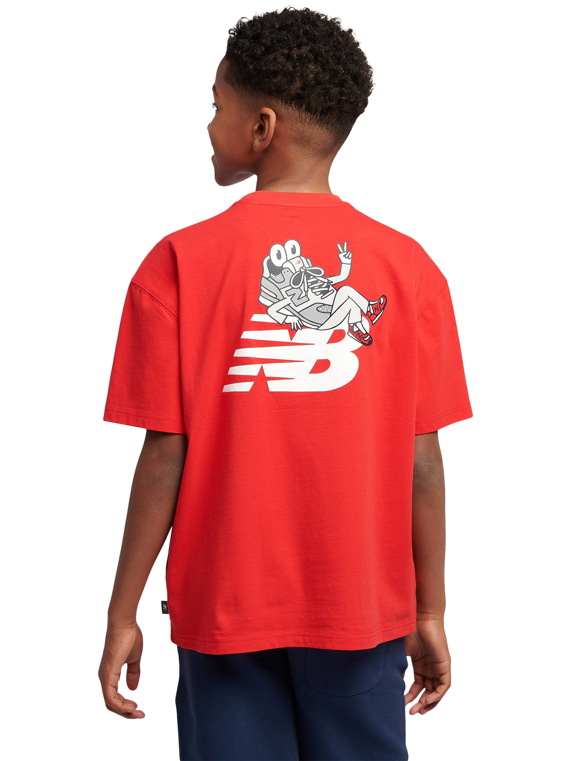 Product image 3 of 11, which shows New Balance Kids' Cotton Sneaker Guy Graphic T-Shirt , True Red, 7-8 years