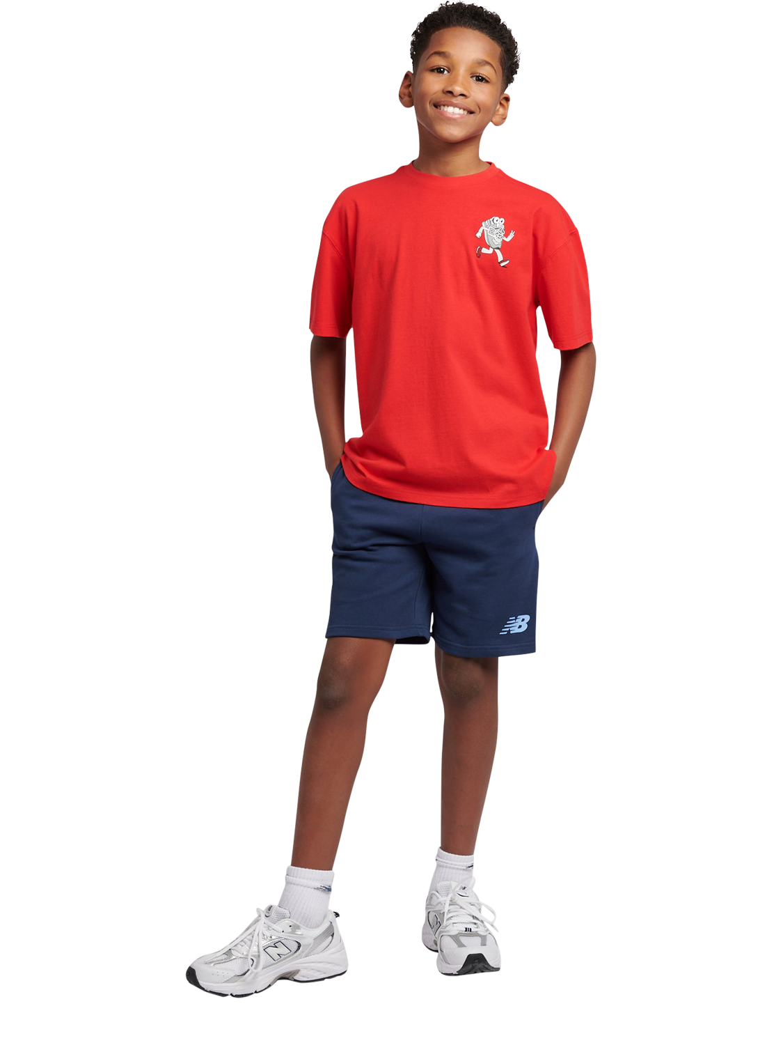 Product image 5 of 11, which shows New Balance Kids' Cotton Sneaker Guy Graphic T-Shirt , True Red, 7-8 years
