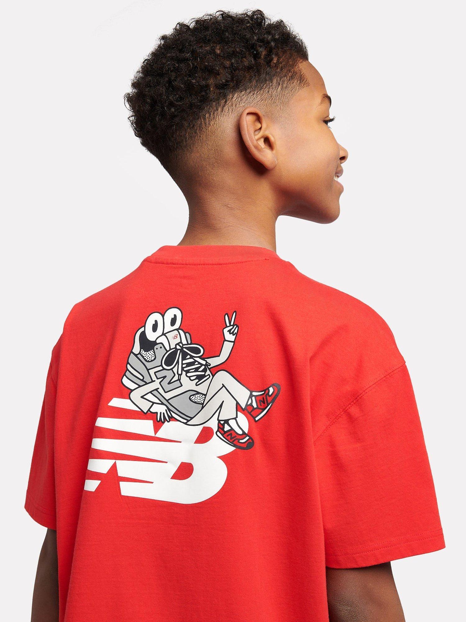 Product image 7 of 11, which shows New Balance Kids' Cotton Sneaker Guy Graphic T-Shirt , True Red, 7-8 years