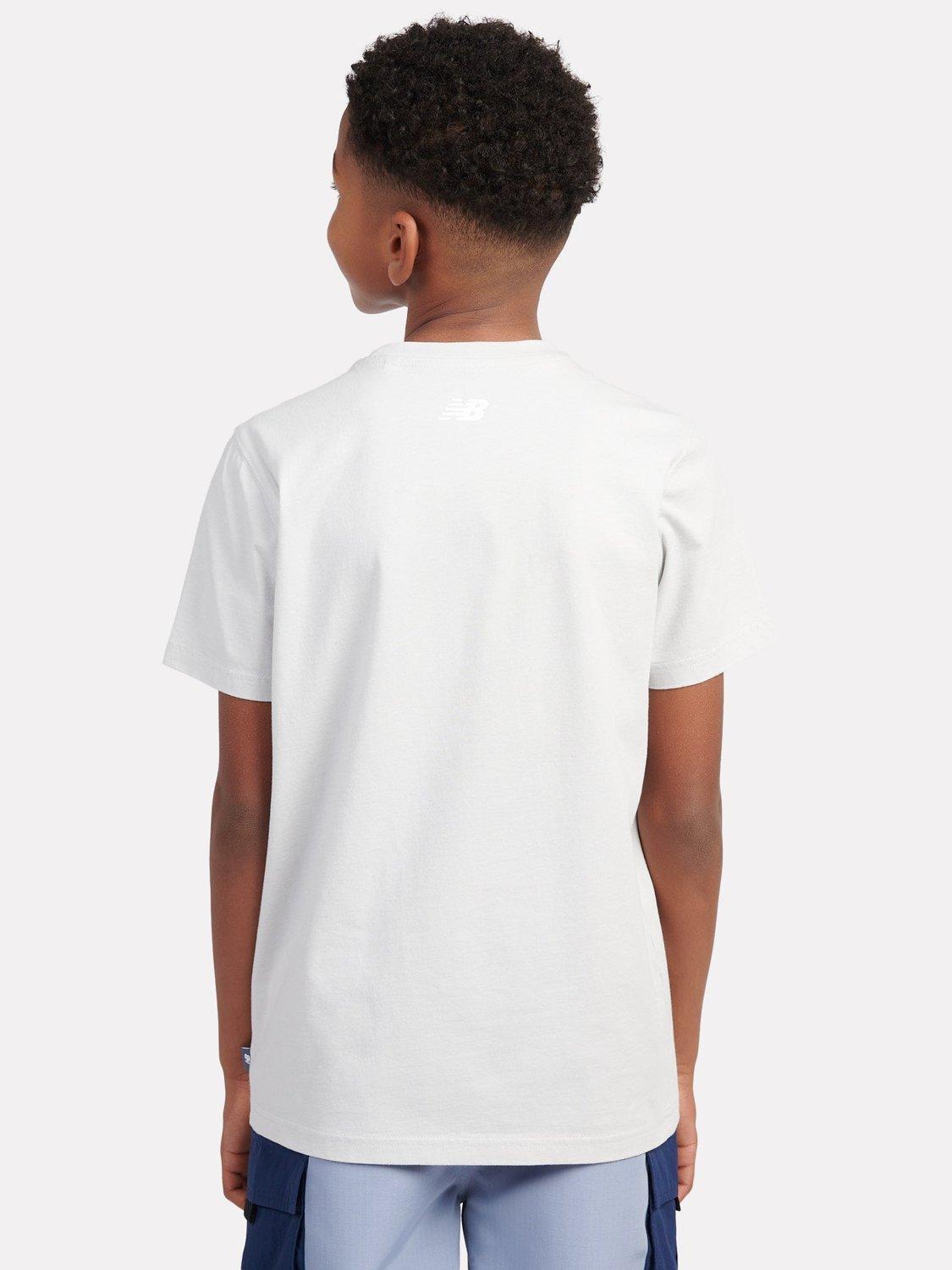 Product image 7 of 10, which shows New Balance Kids' Cotton Sneaker Poster Graphic T-Shirt, Grey Matter, 7-8 years