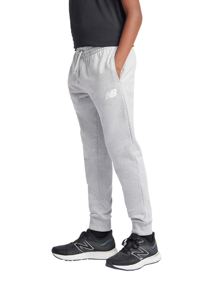New Balance Kids' French Terry Stacked Logo Joggers, Grey Heather
