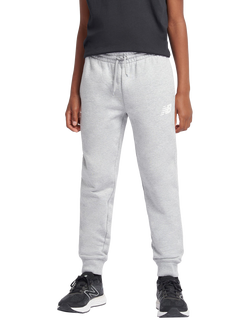 New Balance Kids' French Terry Stacked Logo Joggers - view 2, Grey Heather