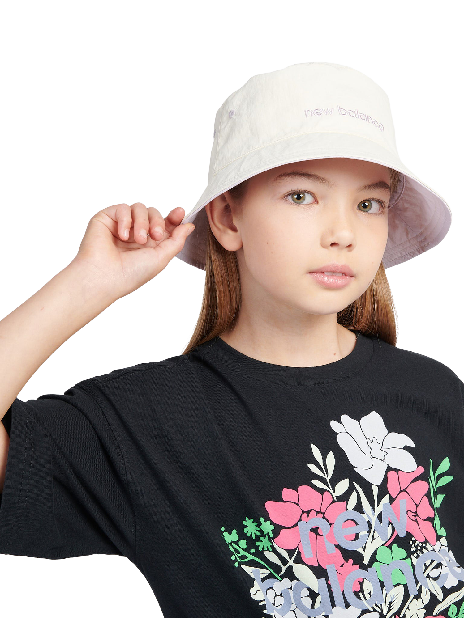 Product image 2 of 10, which shows New Balance Kids' Reversible Bucket Hat, Bright Lavender