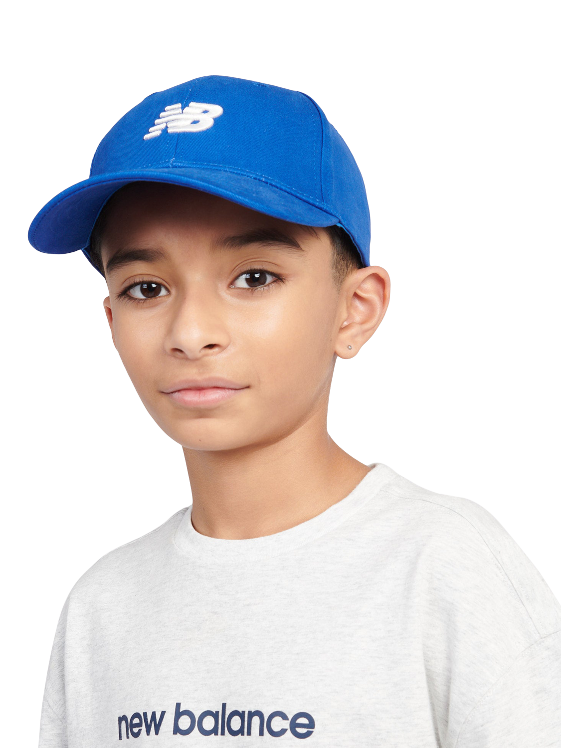 Product image 3 of 5, which shows New Balance Kids' 6-Panel Cotton Twill Cap, Team Royal