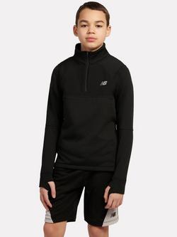 New Balance Kids' Athletics Quarter Zip Funnel Neck Sweatshirt, Caviar, Caviar