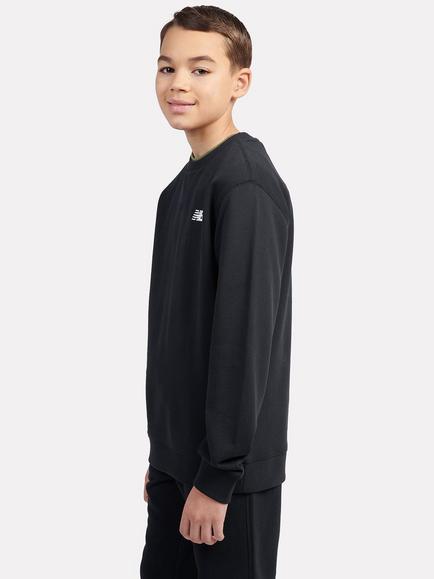 New Balance Kids' Cotton Relaxed Sweatshirt, Caviar - view 2, Caviar