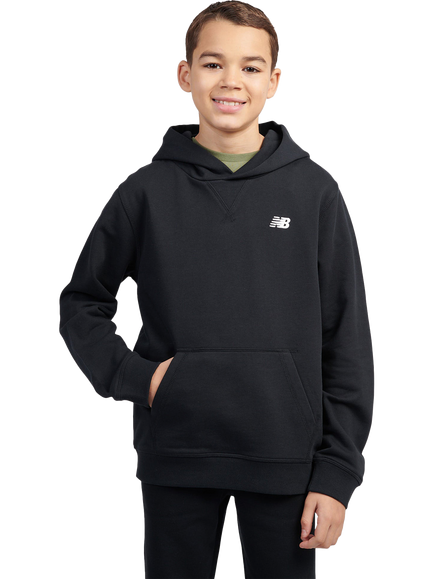 New Balance Kids' French Terry Small Logo Hoodie, Caviar