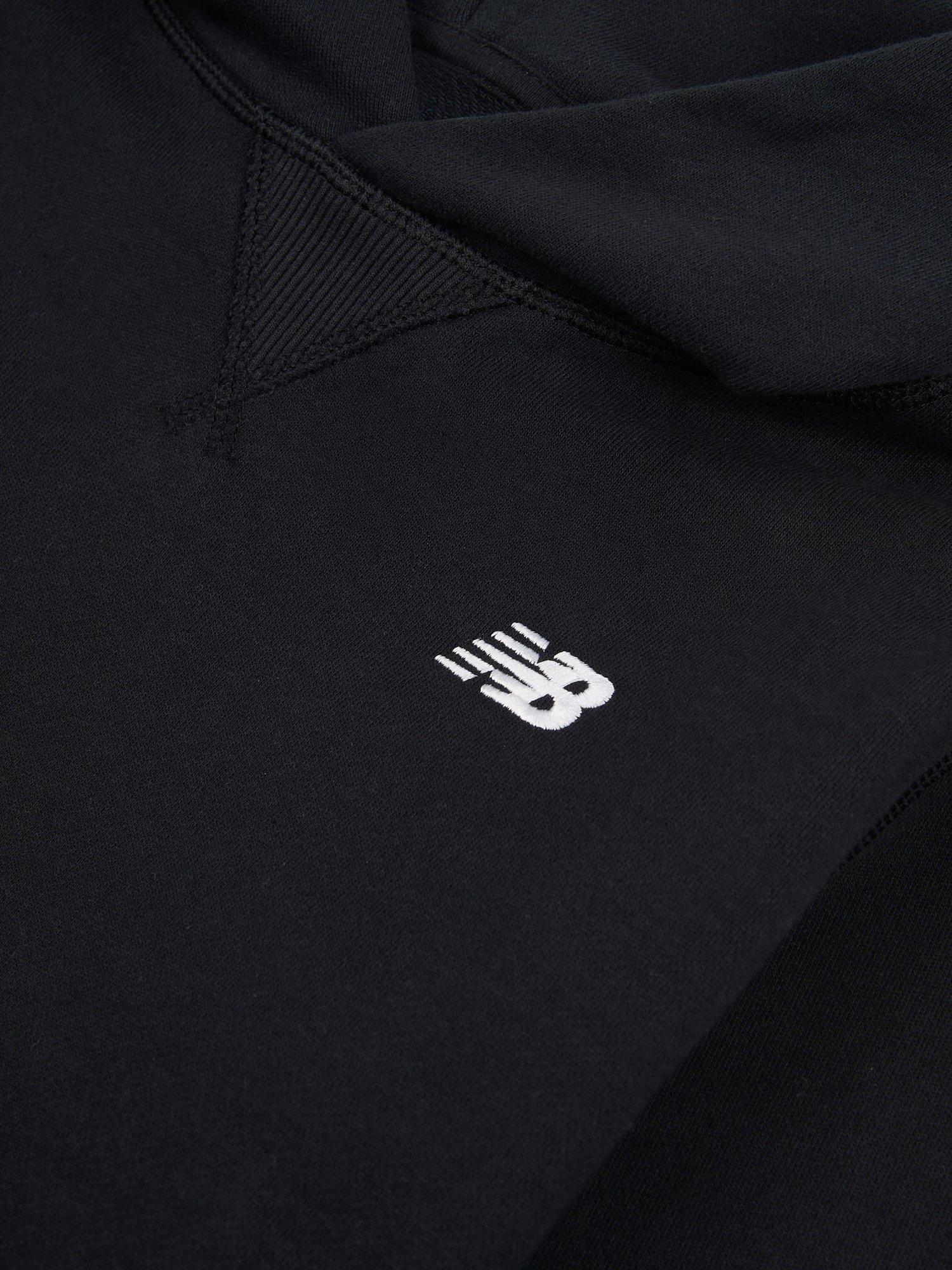 Product image 5 of 5, which shows New Balance Kids' French Terry Small Logo Hoodie, Caviar, 7-8 years