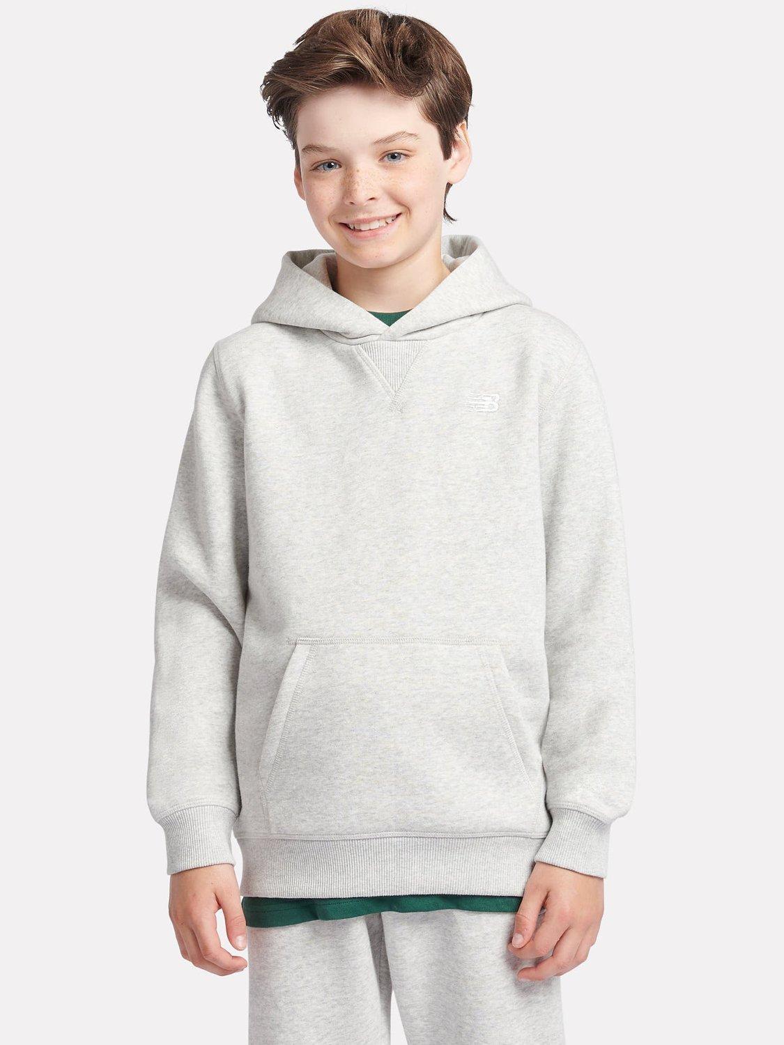 Product image 1 of 7, which shows New Balance Kids' Cotton Relaxed Hoodie, Ash Heather, 7-8 years