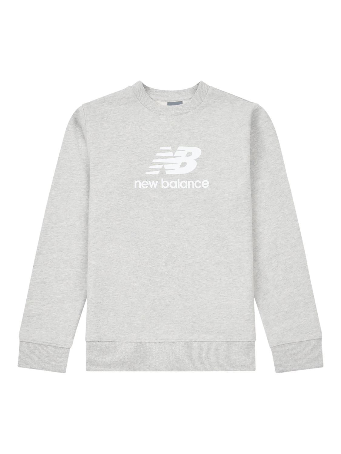 Product image 1 of 3, which shows New Balance Kids' Stacked Logo Sweatshirt, Athletic Grey Heather, 7-8 years