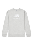 New Balance Kids' Stacked Logo Sweatshirt, Athletic Grey Heather