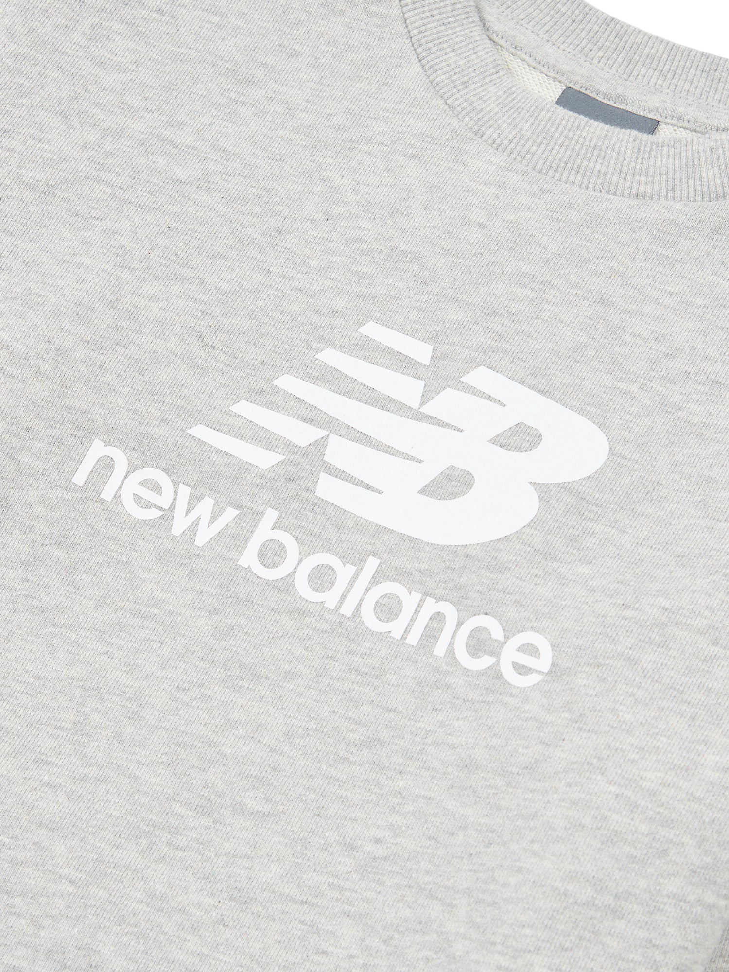 Product image 3 of 3, which shows New Balance Kids' Stacked Logo Sweatshirt, Athletic Grey Heather, 7-8 years