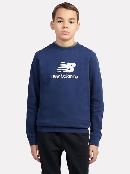 New Balance Kids' Stack Crew Neck Sweatshirt, Navy, Navy