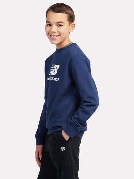 New Balance Kids' Stack Crew Neck Sweatshirt, Navy - view 2, Navy