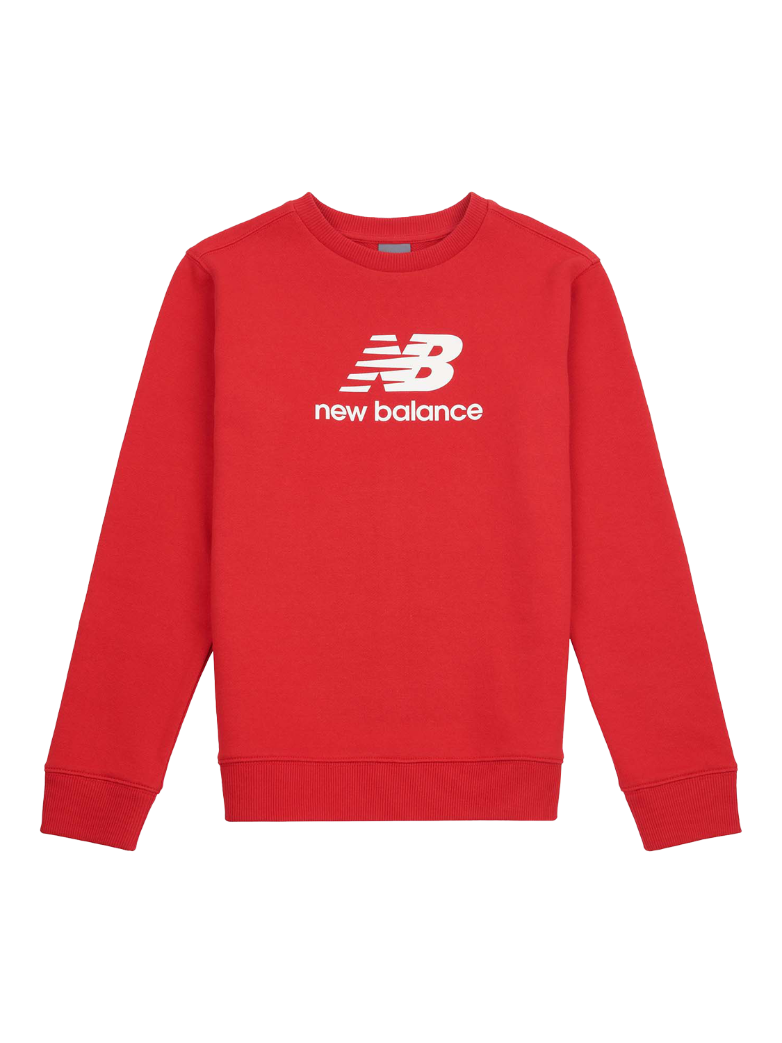 Product image 6 of 8, which shows New Balance Kids' Cotton Crew Neck Stacked Logo Sweatshirt, True Red, 7-8 years