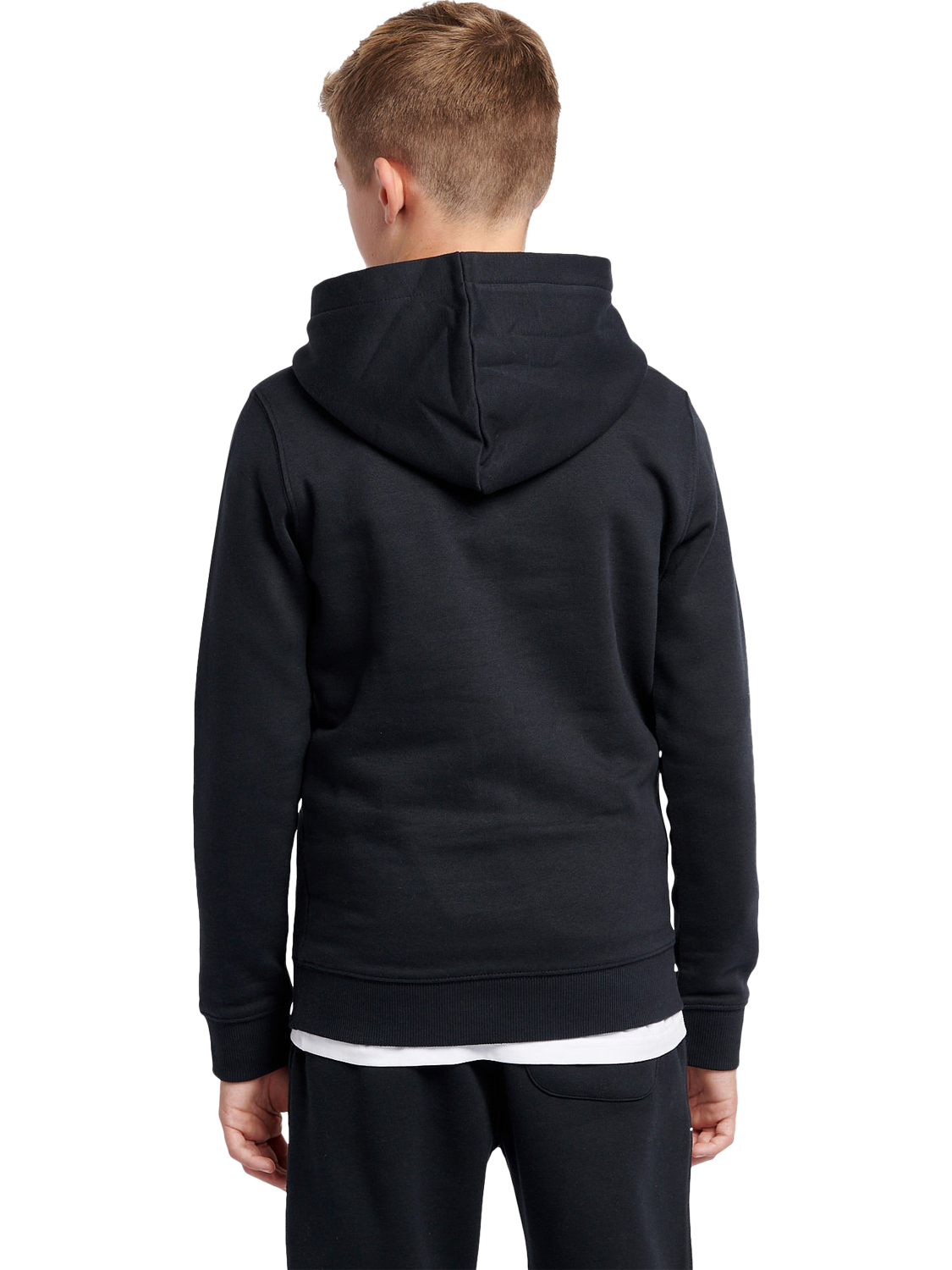 Product image 3 of 8, which shows New Balance Kids' French Terry Stacked Hoodie, Caviar, 3-4 years
