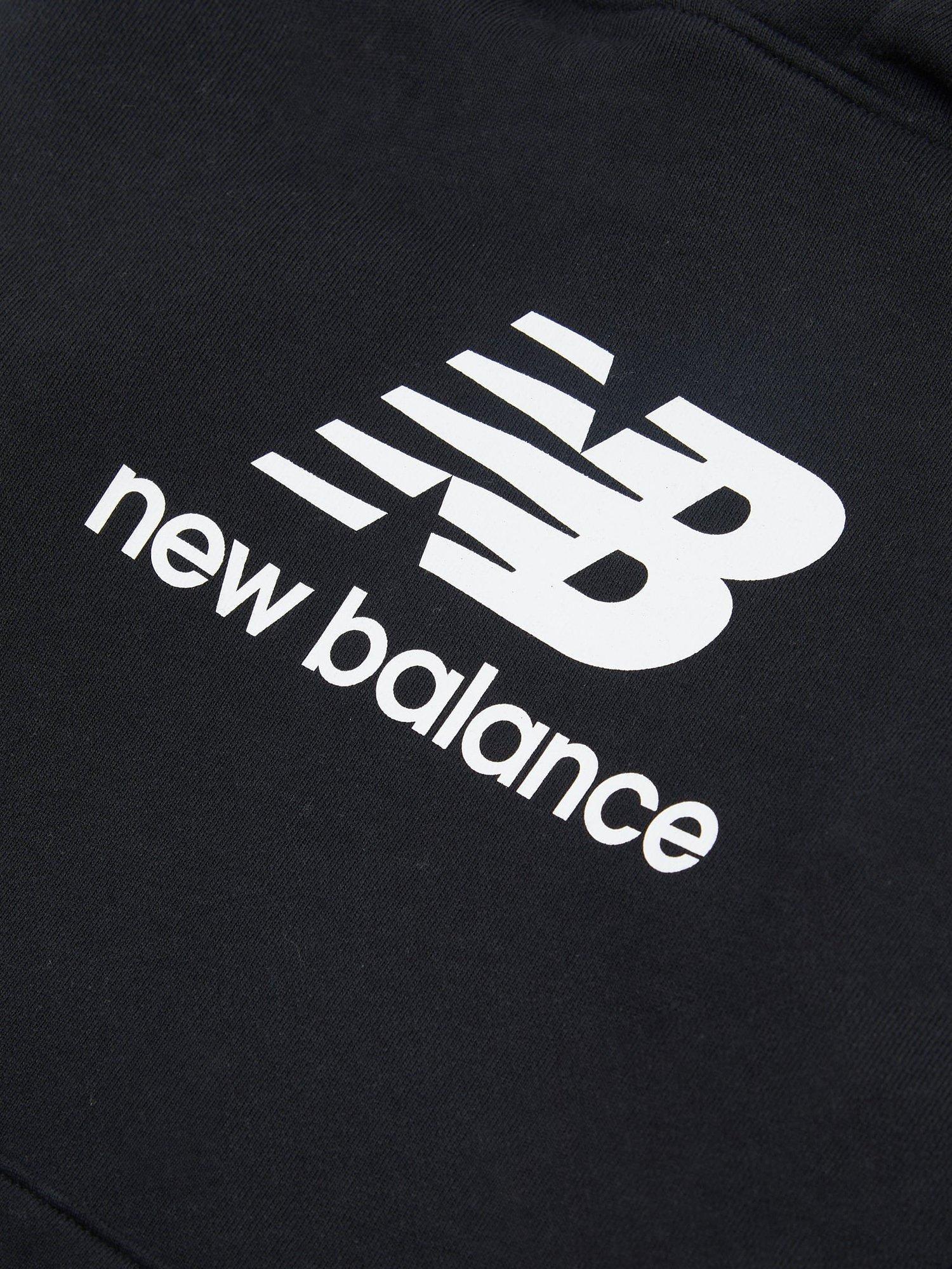 Product image 8 of 8, which shows New Balance Kids' French Terry Stacked Hoodie, Caviar, 3-4 years