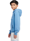 New Balance Kids' Cotton Stacked Logo Hoodie, Blue Laguna