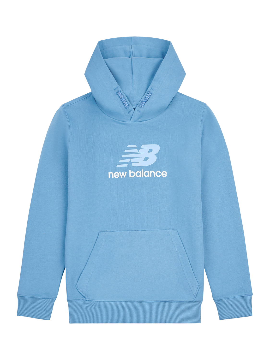 Product image 6 of 8, which shows New Balance Kids' Cotton Stacked Logo Hoodie, Blue Laguna, 7-8 years