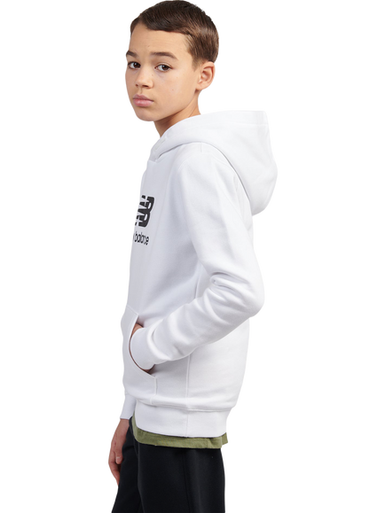New Balance Kids Stack Hoodie, Bright White - view 2, Bright White