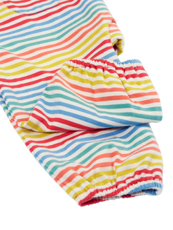 Frugi Baby Dory Stripe Organic Cotton Rich Playsuit, Cornflower Rainbow - view 2, Cornflower Rainbow