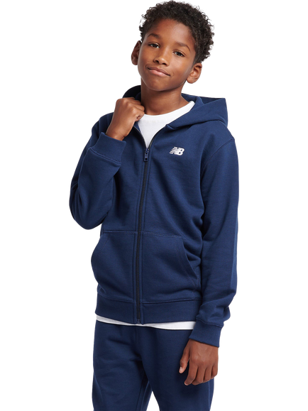 New Balance Kids' French Terry Stacked Logo Joggers, Navy, Navy