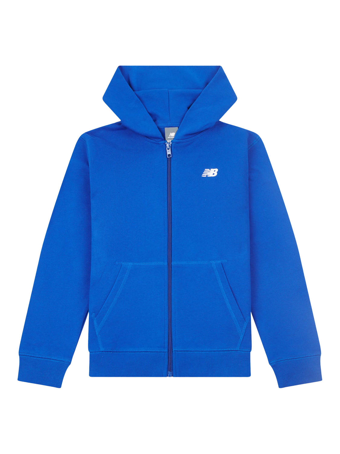 Product image 1 of 3, which shows New Balance Kids' Cotton Logo Zip-Up Hoodie, Team Royal, 7-8 years