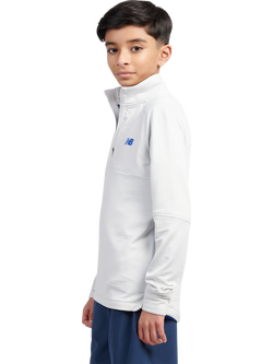 New Balance Kids' Heat Grid Quarter Zip Sweatshirt, Grey Matter - view 2, Grey Matter