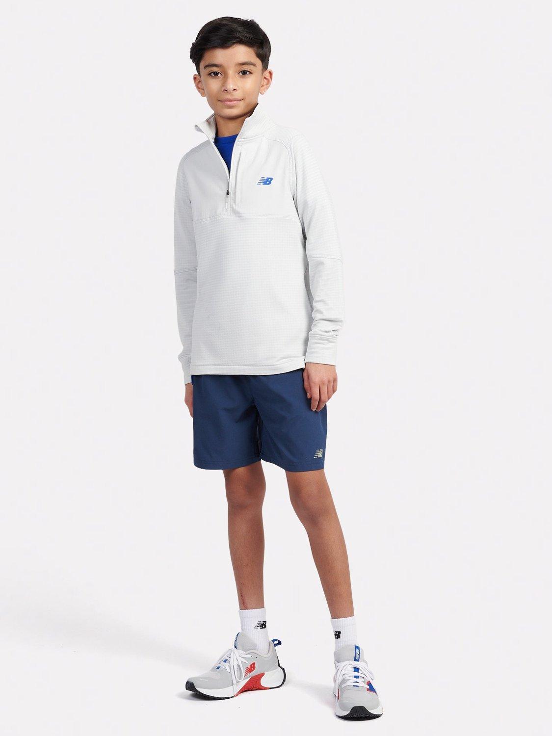 Product image 7 of 10, which shows New Balance Kids' Heat Grid Quarter Zip Sweatshirt, Grey Matter, 7-8 years