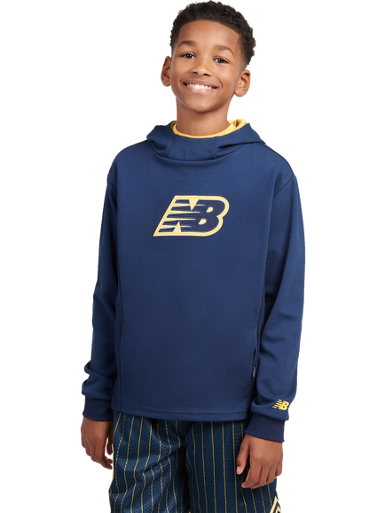 New Balance Kids' Hoops Logo Hoodie, Nb Navy, Nb Navy