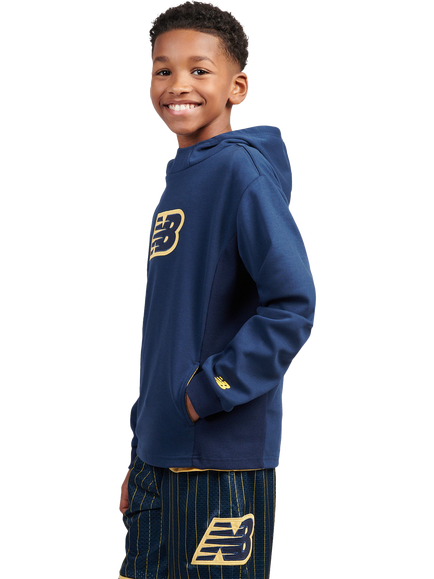 New Balance Kids' Hoops Logo Hoodie, Nb Navy - view 2, Nb Navy