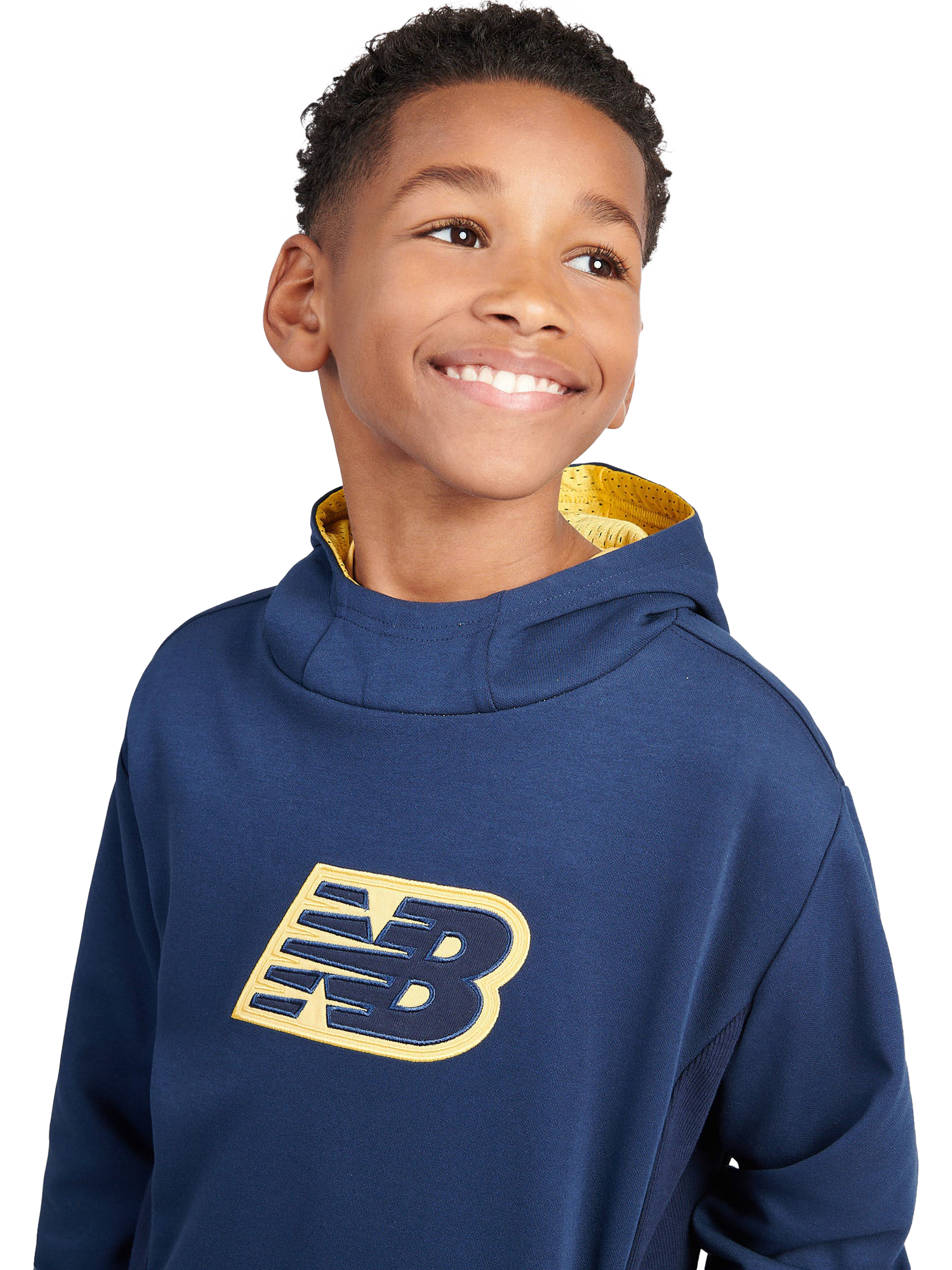 Product image 4 of 10, which shows New Balance Kids' Hoops Logo Hoodie, Nb Navy, 7-8 years