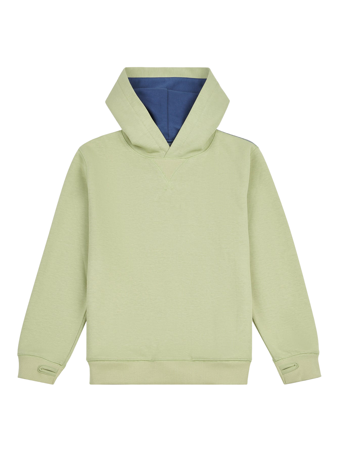 Product image 6 of 9, which shows New Balance Kids' Premium Colour Block Logo Hoodie, Everglade Green/Navy, 7-8 years